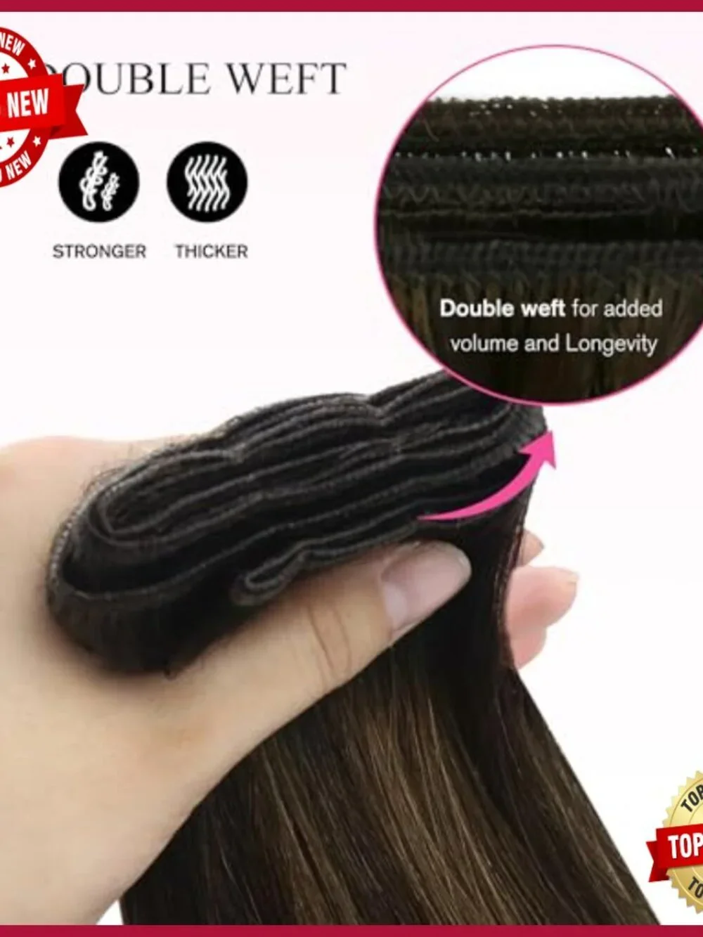 20 Inch Human Hair Extensions Weft Sew In Remy Hair 100g